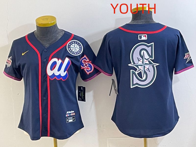 Youth 2025 Seattle Mariners Blank Drak Blue All star Nike MLB Jersey style 010->youth mlb jersey->Youth Jersey